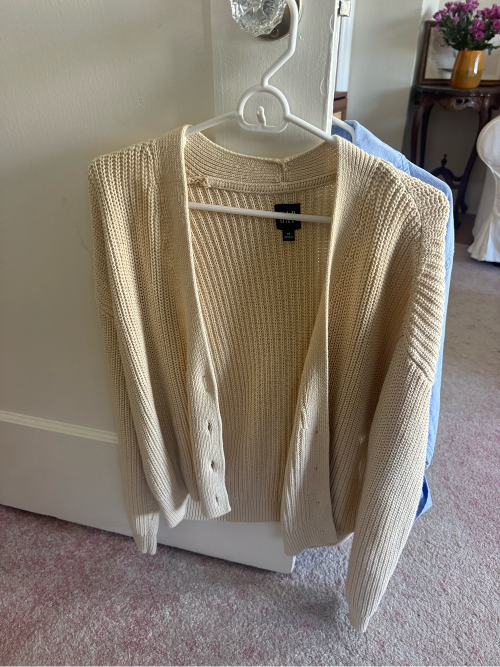 GAP Cream Open Ribbed Knit Cardigan